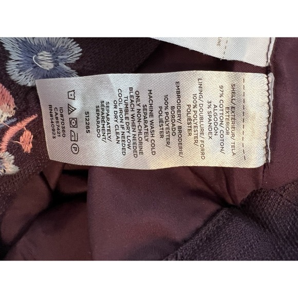 Loft Floral Embroidered Boho Lined Mini Skirt Women's Size 8 Purple - Picture 9 of 11